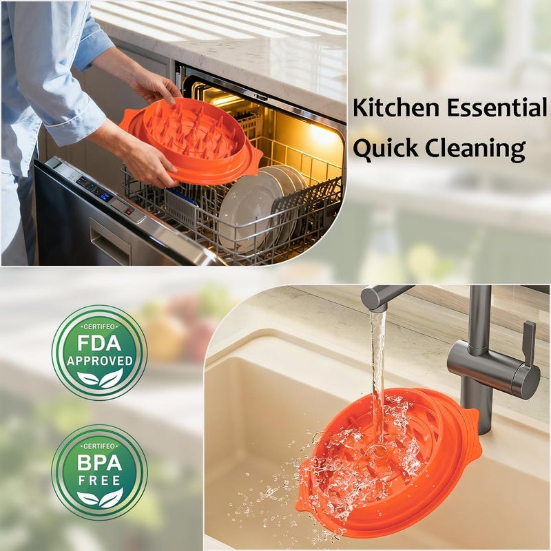 KicthMap Chicken Shredder Tool Twist 9.84in Large Chicken Shredder with Clip Visible Meat Shredde Machine BPA Free Ergonomic Handle Manual Meat Suitable for Chickens Pork Beef ect (Orange) - Image 5